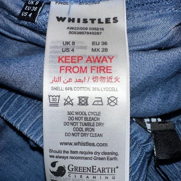 Whistles Lucy Chambray Barrel Trouser Blue - Picture 10 of 12